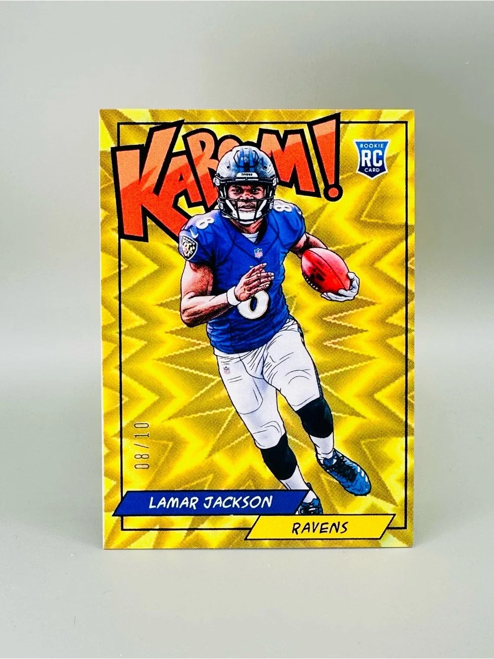 Lamar Jackson Rookie 2018 Panini Kaboom #K-LJ Novelty Card. Baltimore Ravens.